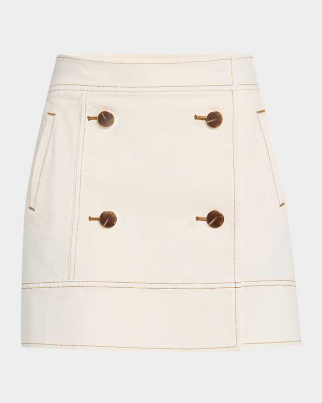 Court Double-Breasted Mini Skirt